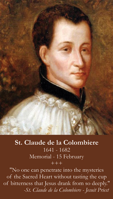 St. Claude de la Colombiere Prayer Card